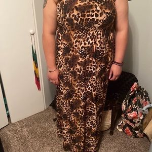 Tube maxi dress, Cheetah print
